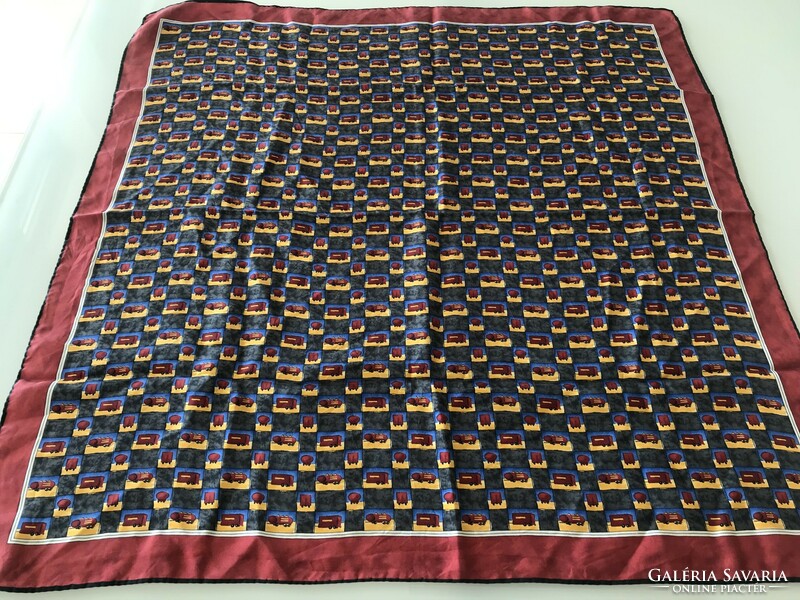 Silk scarf with a discreet pattern, 65 x 65 cm