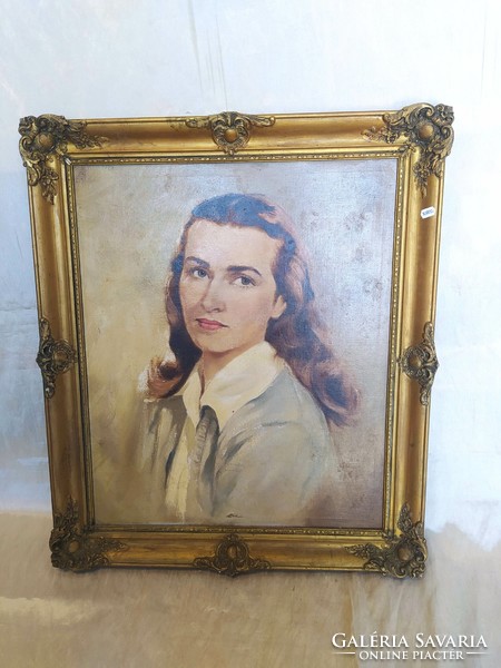 Antique painting with blonde frame