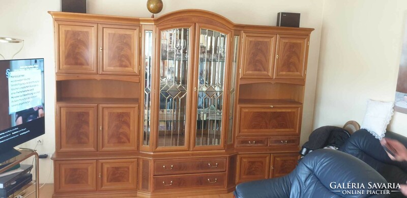 Italian marquetry living room cabinet, wood