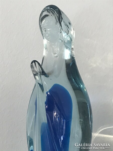 Murano glass with madonna sommerso technique, 28 cm high