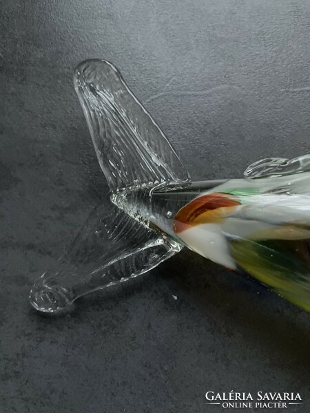 Régi, gyönyörű Muránói fújt üveghal dísz