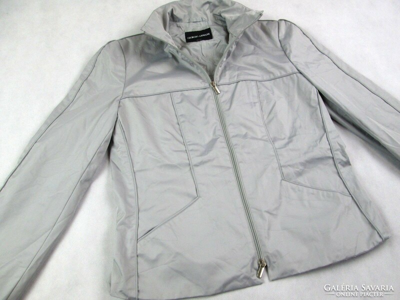 EREDETI GIORGIO ARMANI (L / XL) SZÜRKE-EZÜST NŐI VÍZÁLLÓ DZSEKI KABÁT