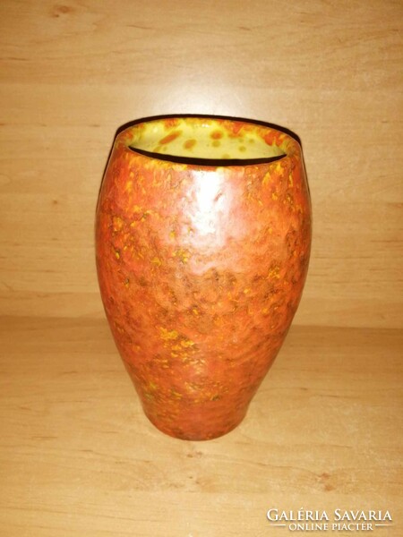 Tófej iparművész kerámia váza 18 cm magas (1/d)