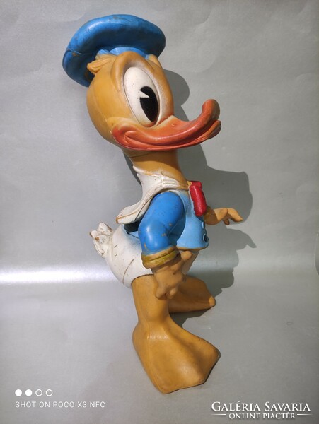 Walt Disney Donald kacsa nagy méretű eredeti jelzett gumi figura 1968 - ból