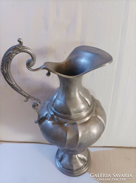 Large antique pewter vase with beautiful handle