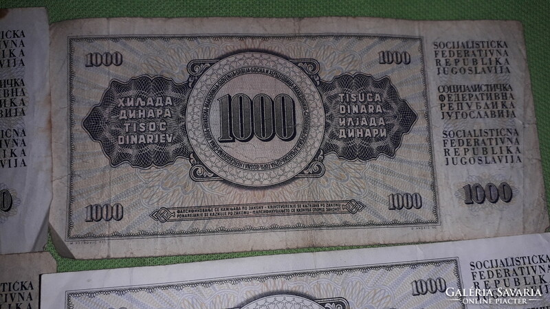 Old Yugoslavia 1000 dinar paper money 2 x 1974 - 3 x 1981 - 5 in one according to the pictures 2