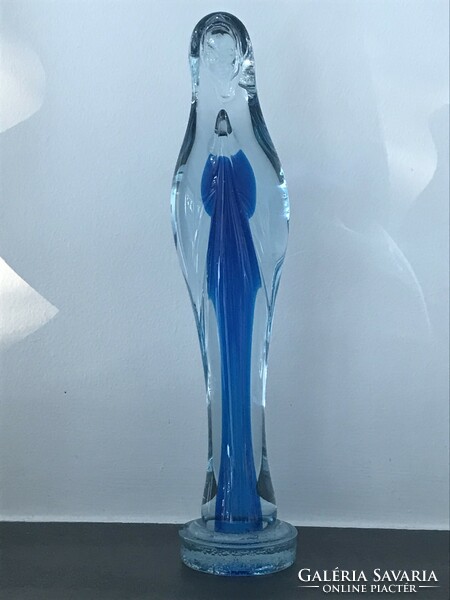 Murano glass with madonna sommerso technique, 28 cm high