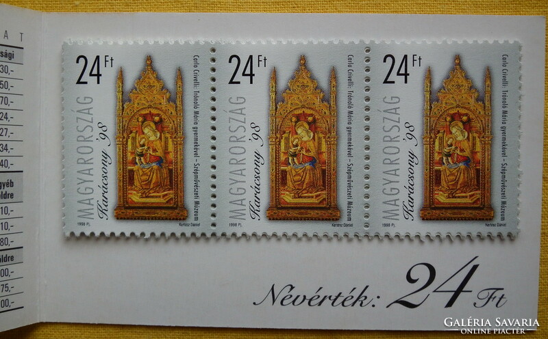 Stamp booklet according to the pictures - 1998. Christmas i. - (Cat.: HUF 2,000)