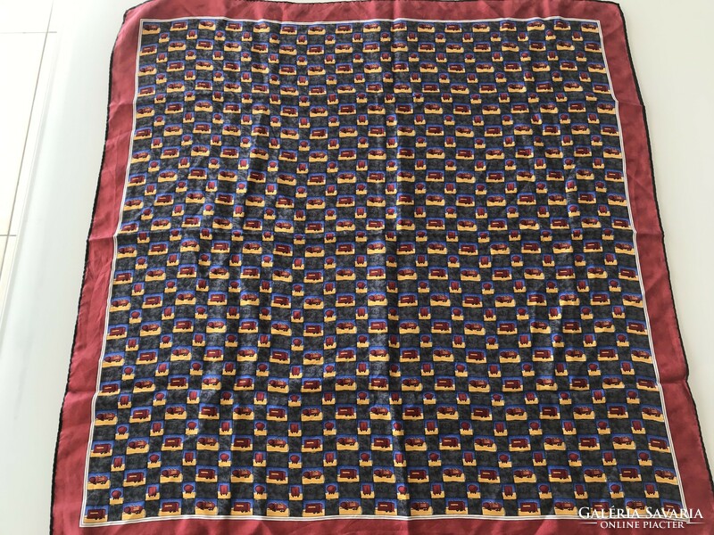 Silk scarf with a discreet pattern, 65 x 65 cm