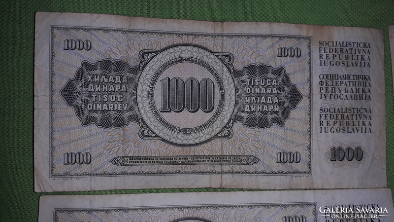 Old Yugoslavia 1000 dinars paper money 1 x 1974 - 4 x 1981 - 5 in one according to the pictures 3