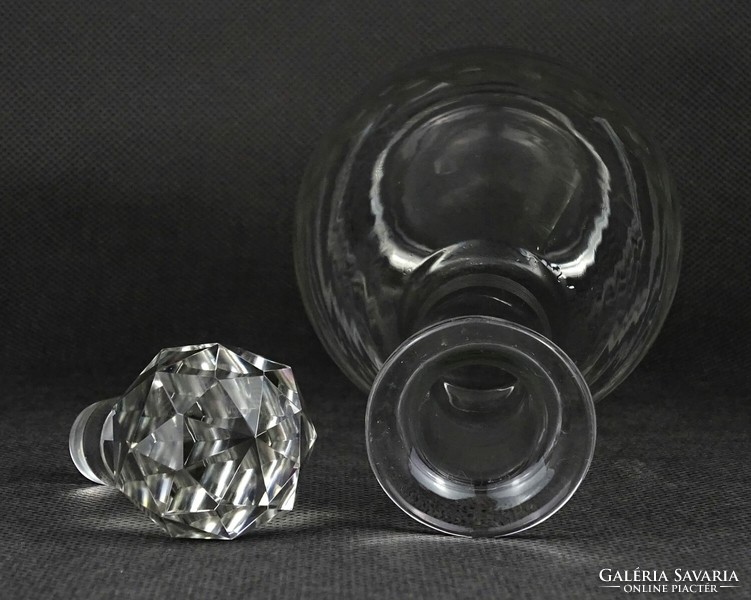 1O089 Régi kisméretű csiszolt dugós üveg asztali kínáló 23 cm