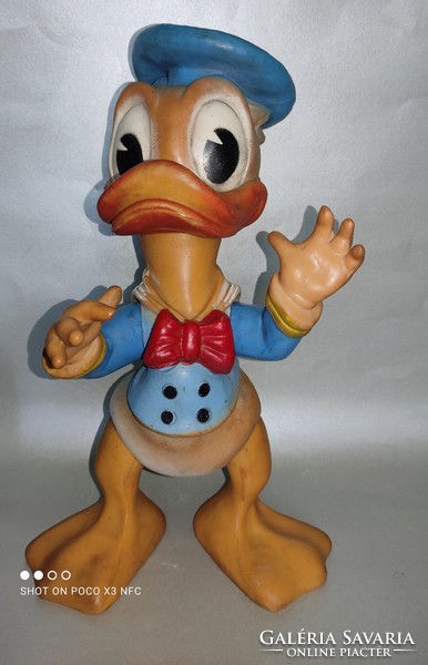 Walt Disney Donald kacsa nagy méretű eredeti jelzett gumi figura 1968 - ból