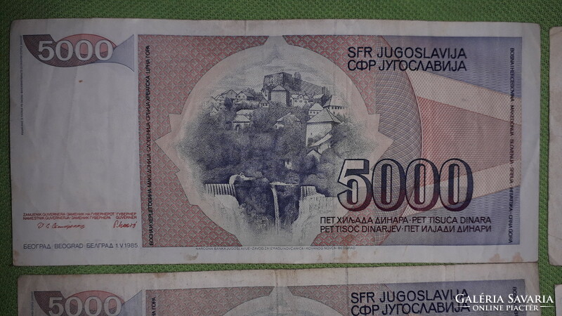 Old Yugoslavia 5000 dinars - tito dinars - beautiful - paper money 4 x 1985 - 4 in one according to the pictures