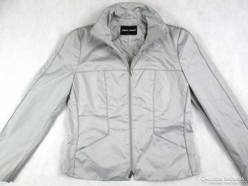 EREDETI GIORGIO ARMANI (L / XL) SZÜRKE-EZÜST NŐI VÍZÁLLÓ DZSEKI KABÁT