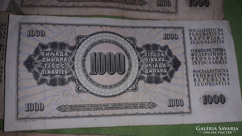 Old Yugoslavia 1000 dinar paper money 2 x 1974 - 3 x 1981 - 5 in one according to the pictures 2