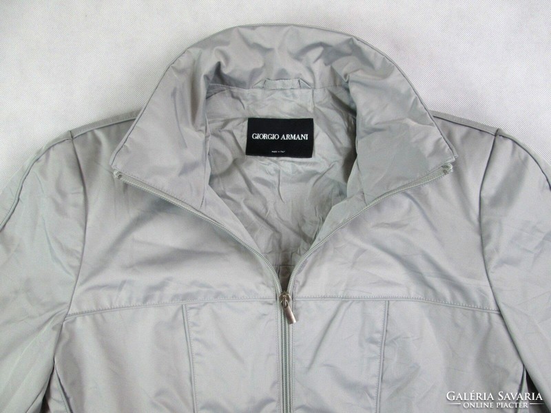 EREDETI GIORGIO ARMANI (L / XL) SZÜRKE-EZÜST NŐI VÍZÁLLÓ DZSEKI KABÁT