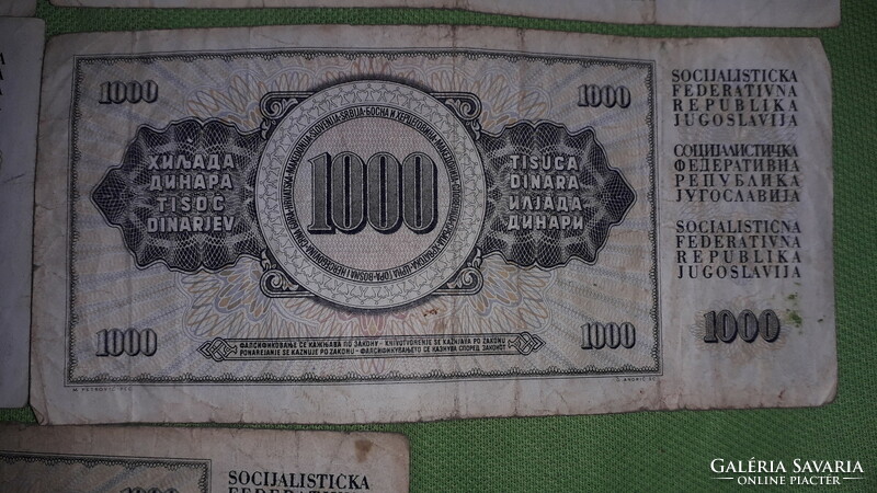 Old Yugoslavia 1000 dinars paper money 1 x 1974 - 4 x 1981 - 5 in one according to the pictures 3
