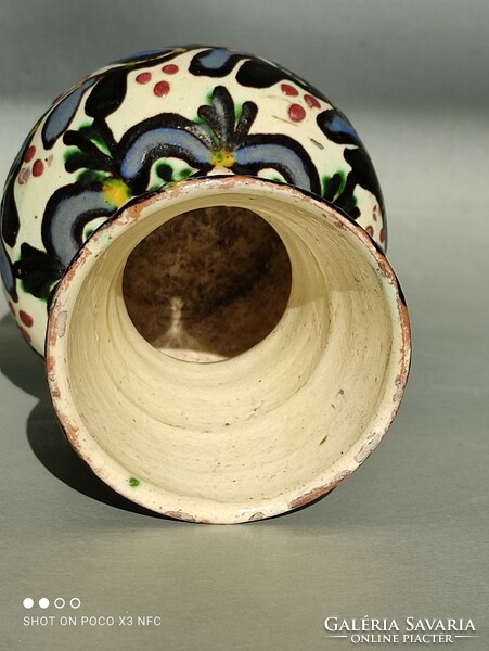 Lázi János antik kerámia kis váza jelzett