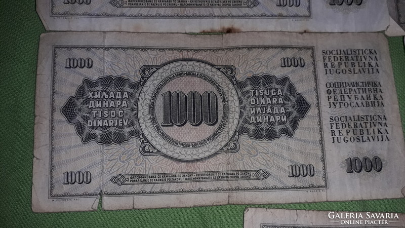 Old Yugoslavia 1000 dinar paper money 2 x 1974 - 3 x 1981 - 5 in one according to the pictures 2