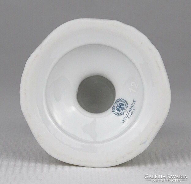 1O080 Hollóházi Pompadour porcelán gyertyatartó