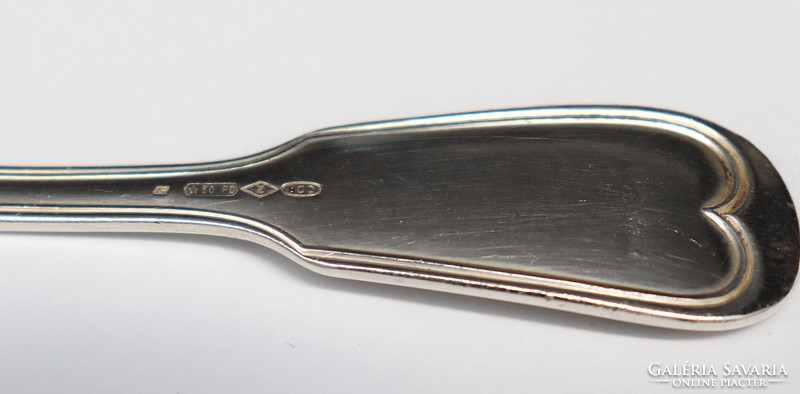 Silver spoon and fork, for christening