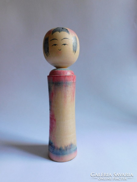 Old, large-sized Japanese signed kokeshi doll - 21.5 Cm