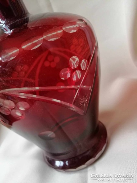 Burgundy polished glass bottle