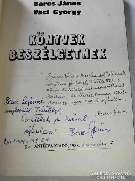 Barcs János-Váci György: Könyvek beszélgetnek - Dedikált