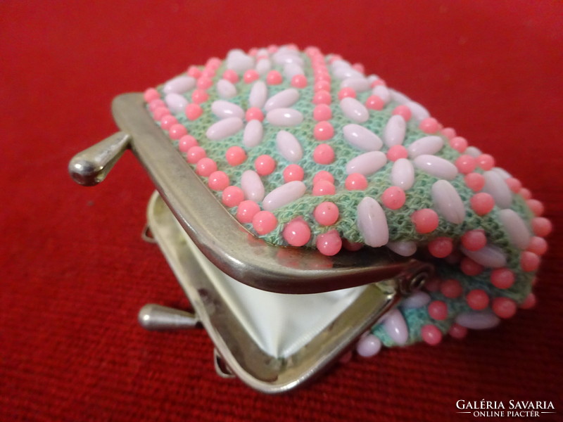 Mini wallet or jewelry holder decorated with pearls. Jokai.