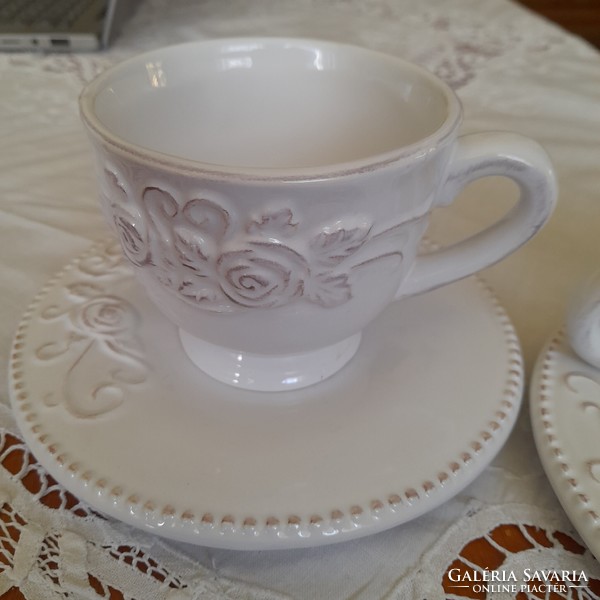 Porcelain coffee cup + saucer plate