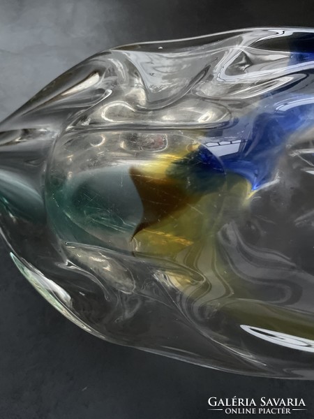 Wonderful Czech artistic glass centerpiece, offering