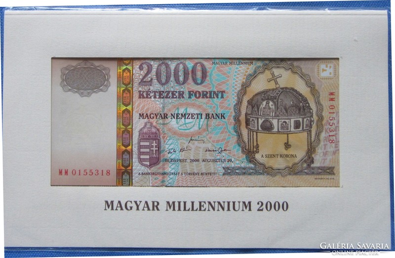 Magyar Millennium 2000 Ft aranyszálas 2000