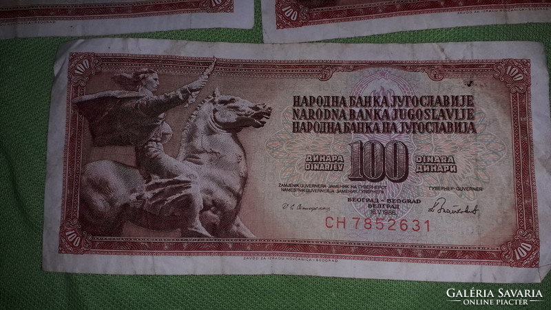 Old Yugoslavia 100 dinar paper money 2 x 1978 - 3 x 1986 - 5 in one according to the pictures 1