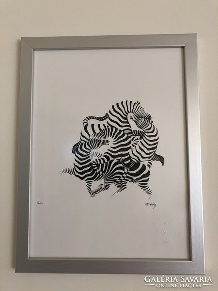 VICTOR VASARELY ,ZEBRÁK(4)LITOGRÁFIA