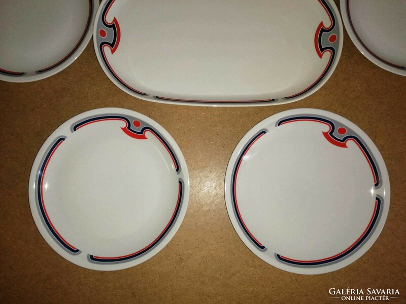 Alföldi porcelain canteen pattern tableware - 6 flat plates and 1 tray