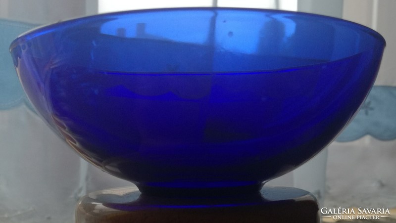 Royal blue glass bowl