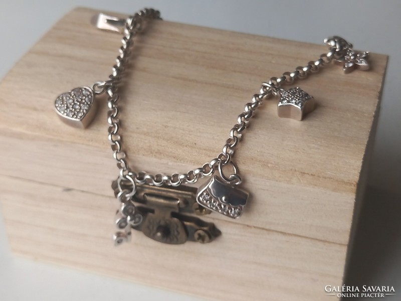 Women's pendant silver bracelet