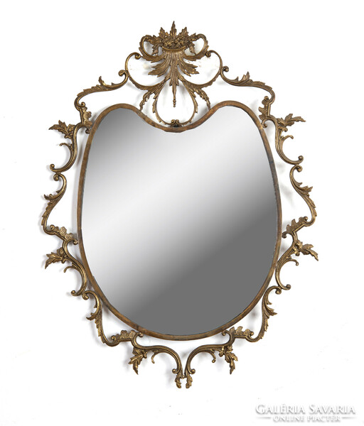 Art nouveau-style wall mirror with a metal frame