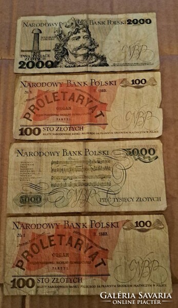 Lengyelország zlotyi gyűjtemény 4 db.