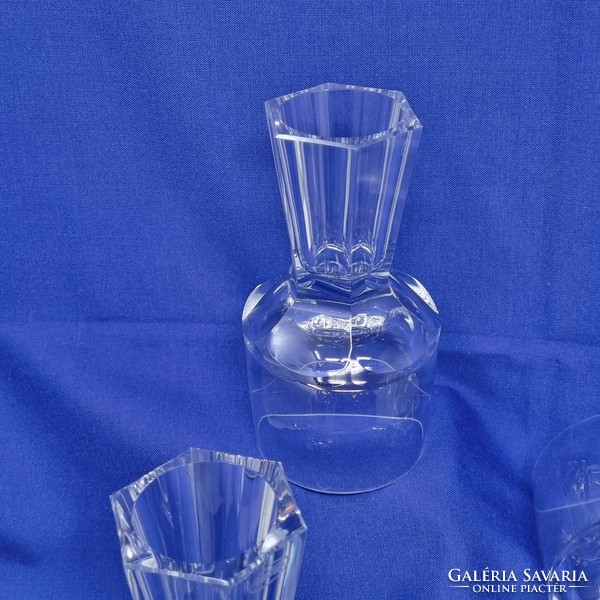 4db ritka jelzett Moser különleges két oldalú, 2 különböző űrmértékű üveg pohár CZ