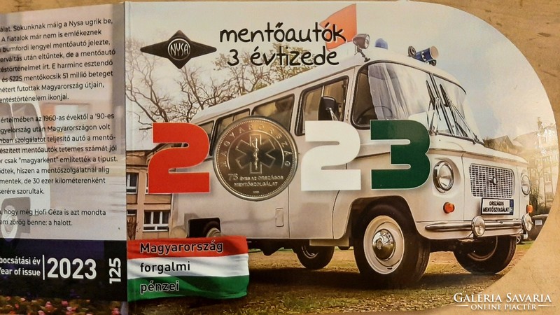 Ambulances for 3 decades 2023 blister 75 years old national ambulance service with 50 HUF is rare! 500 Pcs