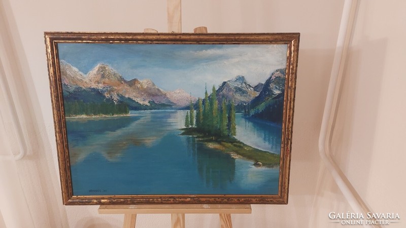(K) Oravecz Amdra landscape painting 74x55 cm with frame