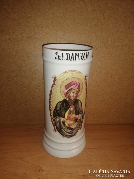 Antique doctor - apothecary porcelain holding urn decorated with a martyr on the Holy Virgin of Pravoslav (32/d)
