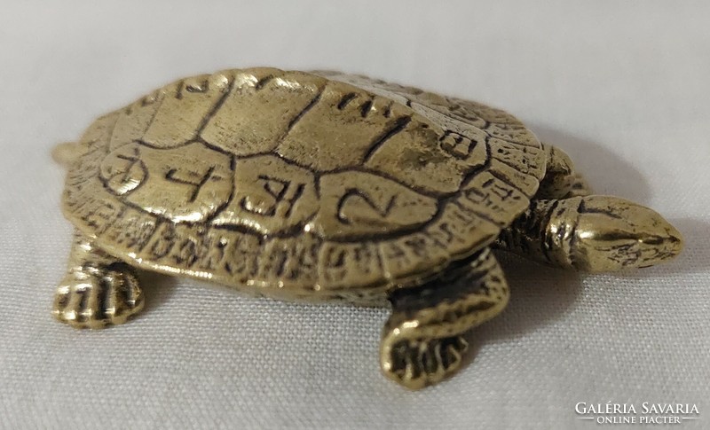 Miniature solid brass turtle