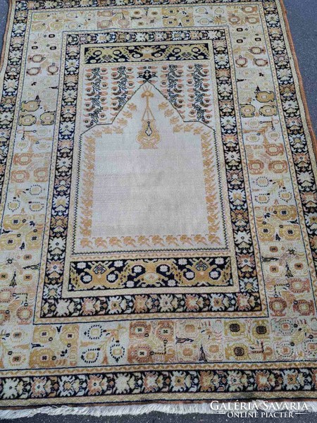Hand-knotted Turkish prayer rug