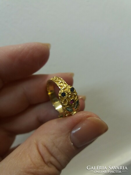 Byzantine handmade gold ring with precious stones. With certificate