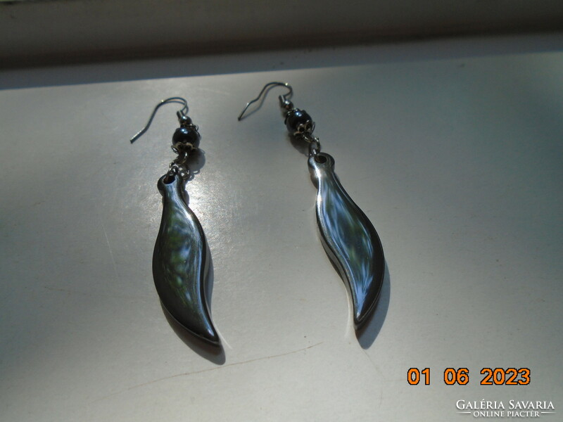 Hematite polished teardrop earrings
