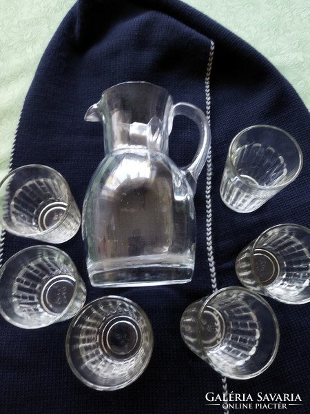 Glass jug with 6 cups