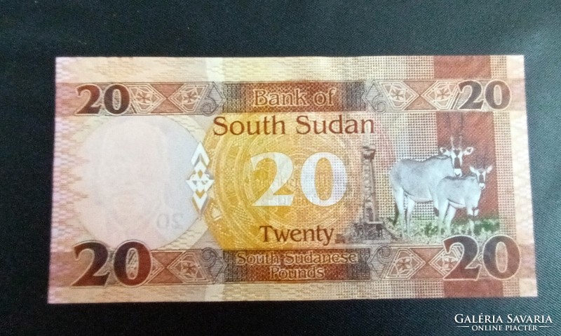Dél-Szudán 20 Font bankjegy (UNC) 2015