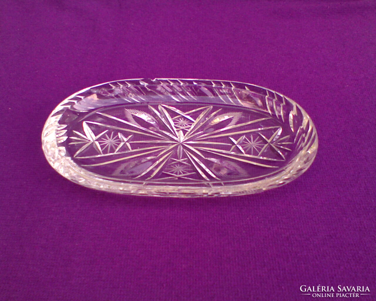 Oval lead crystal bowl